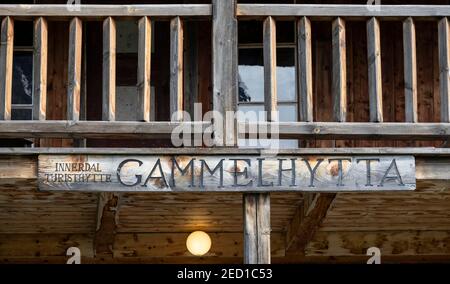 Alte Berghütte, Gammelhytta, Innerdal Mountain Lodge, Innerdalshytta, Innerdalen, Trollheimen Mountain Area, Sunndal, More Og Romsdal Stockfoto