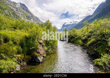 Fluss im Innerdalen Hochtal, Gebirge, Trollheimen Berggebiet, Sunndal, More Og Romsdal, Vestlandet, Norwegen Stockfoto