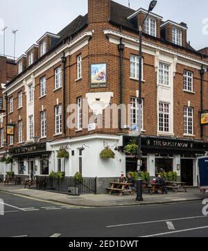 Das öffentliche Haus der Gerstenmäuse in der Stadt London, Großbritannien Stockfoto