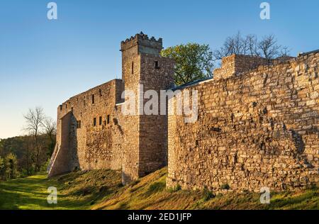 Eckartsburg Schloss im Abendlicht, Eckartsberga, Sachsen-Anhalt, Deutschland Stockfoto