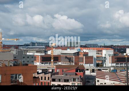 Blick über den Nordhavn Bezirk in Kopenhagen Dänemark Stockfoto