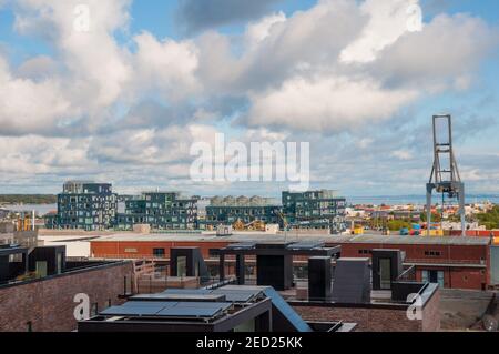 Blick über den Nordhavn Bezirk in Kopenhagen Dänemark Stockfoto