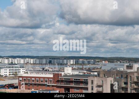 Blick über den Nordhavn Bezirk in Kopenhagen Dänemark Stockfoto