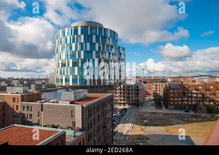 Blick über den Nordhavn Bezirk in Kopenhagen Dänemark Stockfoto