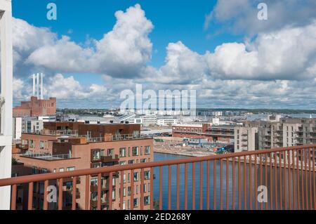 Blick über den Nordhavn Bezirk in Kopenhagen Dänemark Stockfoto