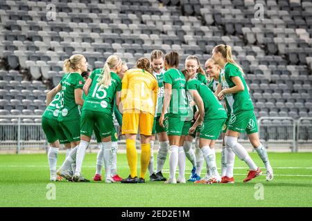 Stockholm, Schweden. Februar 2021, 14th. Hammarby trifft sich vor dem Finale der Volkswagen Stockholm Challenge zwischen Hammarby und Brommapojkarna in der Tele2 Arena in Stockholm, Schweden Quelle: SPP Sport Pressefoto. /Alamy Live Nachrichten Stockfoto