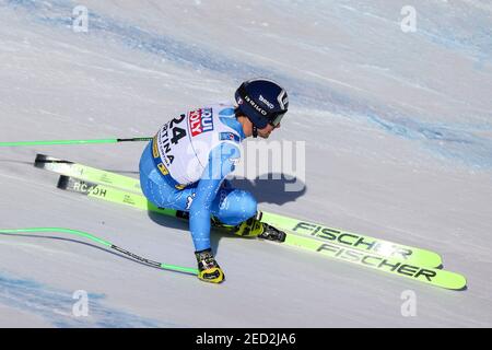 Cortina (BL, Italien. Februar 2021, 14th. Cortina (BL), Italien, Vertigine, 14. Februar 2021, MARSAGLIA Matteo ITA während der FIS Alpine World SKI Championships 2021 - Abfahrt - Männer - alpines Skirennen Credit: Luca Tedeschi/LPS/ZUMA Wire/Alamy Live News Stockfoto