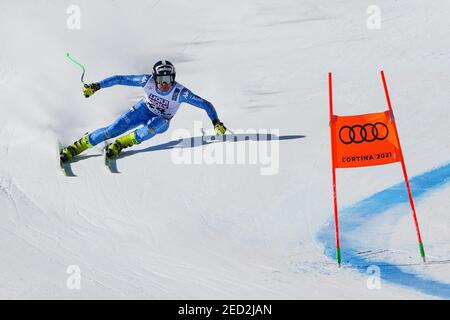 Cortina (BL, Italien. Februar 2021, 14th. Cortina (BL), Italien, Vertigine, 14. Februar 2021, MARSAGLIA Matteo ITA während der FIS Alpine World SKI Championships 2021 - Abfahrt - Männer - alpines Skirennen Credit: Luca Tedeschi/LPS/ZUMA Wire/Alamy Live News Stockfoto