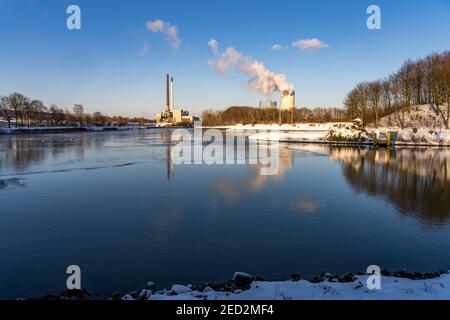 Kraftwerk Datteln am Dortmund-Ems-Kanal in Datteln, Nordrhein-Westfalen, Deutschland, Europa Stockfoto