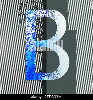 Quadratische Grafik mit dem Großbuchstaben B als Großbuchstaben Stockfoto