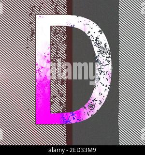 Quadratische Grafik mit dem Großbuchstaben D Stockfoto