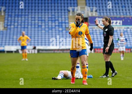 Reading, Vereinigtes Königreich. Februar 2021, 14th. EDGWARE, ENGLAND - FEBRUAR 14: Hayley Raso von Everton Women während der Barclays FA Women's Super League zwischen Reading und Everton im Madejski Stadium, Reading UK am 14th Februar 2021 Credit: Action Foto Sport/Alamy Live News Stockfoto