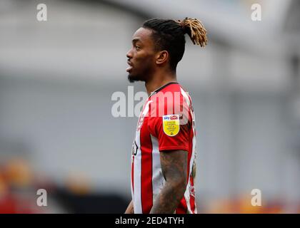 Brentford Community Stadium, London, Großbritannien. Februar 2021, 14th. English Football League Championship Football, Brentford FC versus Barnsley; Ivan Toney of Brentford Kredit: Action Plus Sports/Alamy Live News Stockfoto