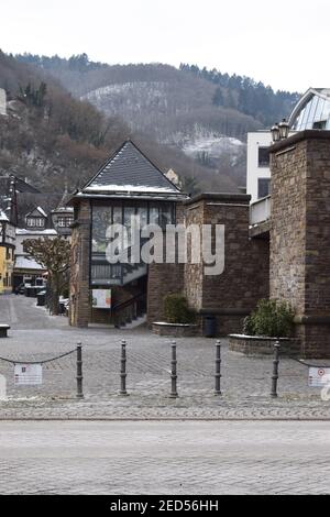 Altstadt Cochem in der Hochwassersaison Stockfoto