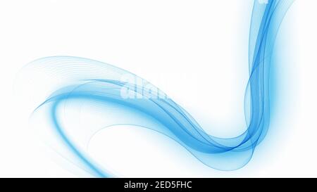 Blauer Hintergrund abstrakte Welle blaue Spirale transparente Welle Stock Vektor