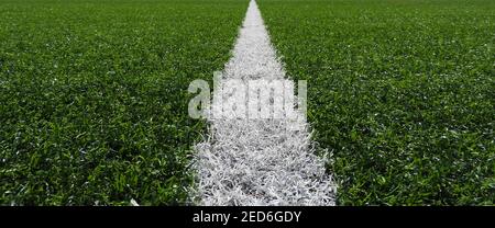 Fußballlinie von einem Fußballplatz in Åland Stockfoto