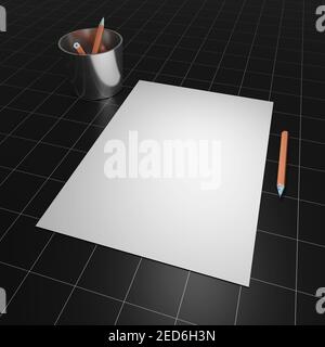 Techno-Stil Hintergrund, um Ihr Design zu zeigen, A4 bis 1x1, 3D Rendering Stockfoto