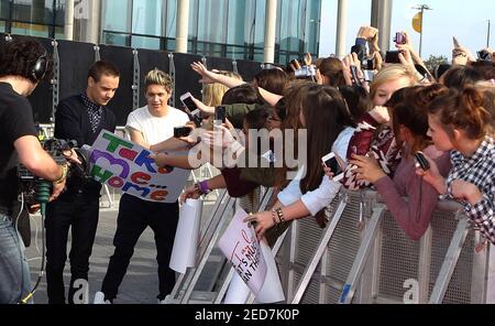 London, Großbritannien. 7.. Oktober 2012. Liam Payne und Niall Horan aus One Direction kommen bei den BBC Teen Awards an und kommen in der Wembley Arena in London an. Stockfoto