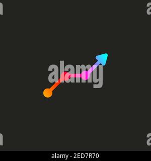 Pfeil nach oben Business-Logo. Symbol für Entwicklung und Fortschritt. Vektorgrafik Stock Vektor