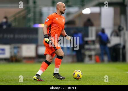 Jose Manuel Reina Perez (SS Lazio) während des FC Internazionale gegen SS Lazio, Italienische Fußballserie A Spiel in Mailand, Italien. , . Februar 14 2021 (Foto: IPA/Sipa USA) Quelle: SIPA USA/Alamy Live News Stockfoto