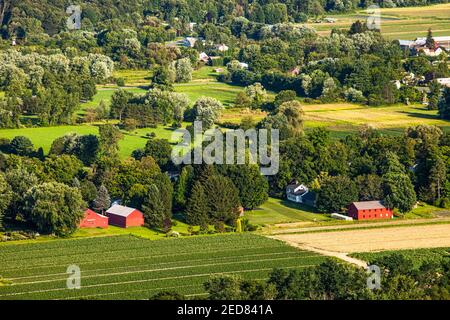 Blick vom Mt Sugarloaf, Mount Sugarloaf State Reservation, South Deerfield, Massachusetts Stockfoto