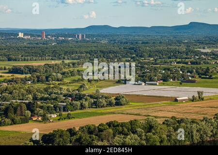 Blick vom Mt Sugarloaf, Mount Sugarloaf State Reservation, South Deerfield, Massachusetts Stockfoto