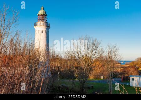 Am Stevns Leuchtturm sind Sie am höchsten Punkt entlang des Stevns Klint, das zum UNESCO-Weltkulturerbe in Dänemark gehört Stockfoto