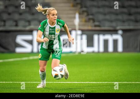 Stockholm, Schweden. Februar 2021, 14th. Hanna Lundkvist (#7 Hammarby) im Finale der Volkswagen Stockholm Challenge zwischen Hammarby und Brommapojkarna in der Tele2 Arena in Stockholm, Schweden Quelle: SPP Sport Pressefoto. /Alamy Live Nachrichten Stockfoto