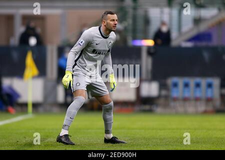 Samir Handanovic (FC Internazionale) während des FC Internazionale gegen SS Lazio, Italienischer Fußball Serie A Spiel in Mailand, Italien. , . Februar 14 2021 (Foto: IPA/Sipa USA) Quelle: SIPA USA/Alamy Live News Stockfoto