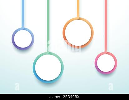 Abstract Vektor 3D Bunte 4 Schritt Kreise Infografik Stock Vektor