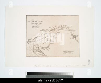 Ein Diagramm der Delaware Bay und den Fluss - mit einer vollständigen und genauen Beschreibung der Küsten, Buchten, Häfen, Tiefenangaben, Untiefen, Sande, und die Lager des größten Land Marken & C. & C Stockfoto