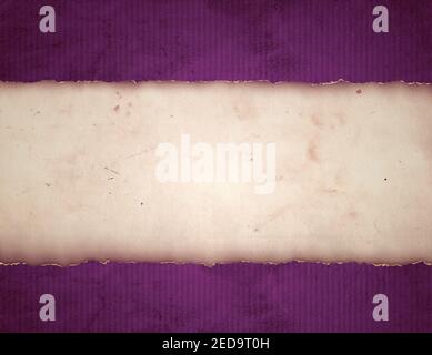 Vintage roter Hintergrund mit zerrissenem altem Papier. Weißes und zerrissenes altes Papier Stockfoto