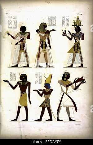 Abb. 12. Ramses VII. Abb. 13. Ramses IX (Ramses IV). Fig,14. Ramses X (Ramses IX). Abb. 15. Amenemses (Amenmesse). Abb. 16. Nahsctefnèb (Nectanebo) (Nectanebo I ). Abb. 17. Stockfoto
