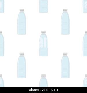 Illustration zum Thema Set identische Typen Plastikflaschen für Trinkwasser. Wassermuster bestehend aus Sammlung Küchenzubehör, Plastikflasche Stock Vektor