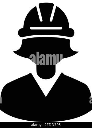 Bauarbeiter mit Helm Avatar Vektor-Symbol isoliert auf weiß Hintergrund Stock Vektor