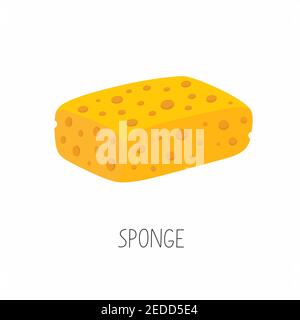 Gelber Schwamm Cartoon-Symbol. Illustration für Web und Mobile Design Stock Vektor