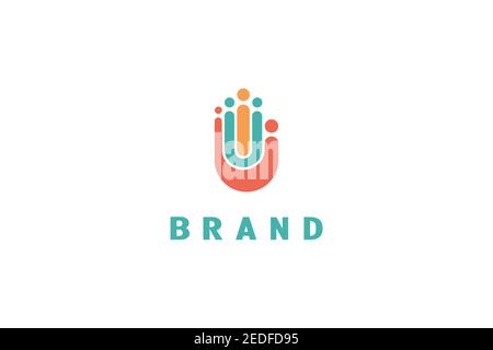 Group People Hand Logo Stock Vektor