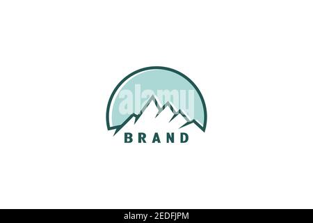 Mountain Logo Design, einfache und minimalistische Markenidentität. Stock Vektor