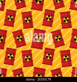 Fass toxischen Abfall nahtlose Muster Vektor-Illustration Stock Vektor