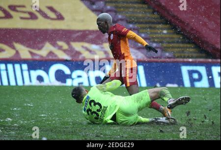 Galatasarays Henry Onyekuru während des Spiels der türkischen Super League Galatasaray - Kasimpasa in der TT Arena in Istanbul, Türkei, 14. Februar 2021. Foto von Tolga Adanali/Depo Photos/ABACAPRESS.COM Stockfoto