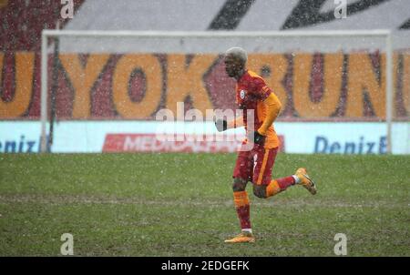 GalatasarayâÂ € Â™Henry Onyekuru während Galatasaray - Kasimpasa Turkish Super League Spiel in der TT Arena in Istanbul, Türkei 14. Februar 2021. Foto von Tolga Adanali/Depo Photos/ABACAPRESS.COM Stockfoto