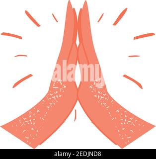 Zwei Hände geben eine hohe fünf für große Arbeit Vektor Abbildung Stock Vektor