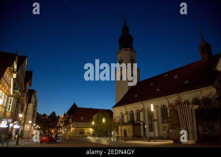 20,09.2020, Celle, Niedersachsen, Deutschland - an der Stadtkirche in der mittelalterlichen Altstadt (Evangelisch-Lutherische Stadtkirche St. Maria). 00A200920D468C Stockfoto