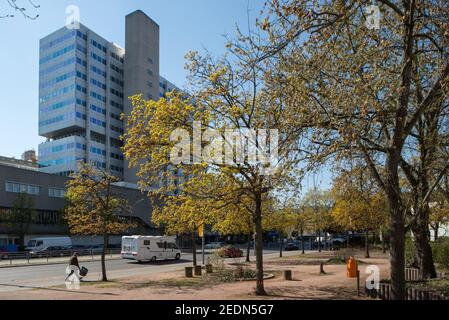15,04.2019, Berlin, , Deutschland - Berlin-Mitte - Weddingplatz mit dem Firmengebäude der Bayer AG.. 0CE190415D002CAROEX.JPG [MODELLVERSION: NEIN, EIGENTUM Stockfoto