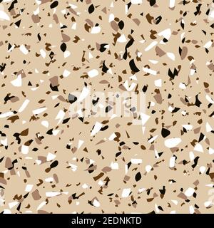Geometrisches braunes Terrazzo-Nahtloses Muster. Abstrakt bunt modernen Hintergrund. Stone Fashion Design für Web und Print. Venezianische Fliesen, Bodenbelag Haus Stock Vektor