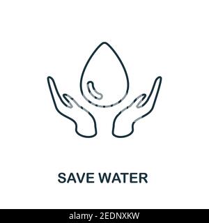 Symbol „Wasser sparen“. Einfaches Element aus der Sammlung der globalen Erwärmung. Creative Save Water Icon für Webdesign, Vorlagen, Infografiken und mehr Stock Vektor