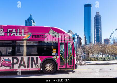 ATLANTA, USA - JAN 17th 2021: Marta, Bodenverkehrsnetz der Stadt Atlanta, USA Stockfoto