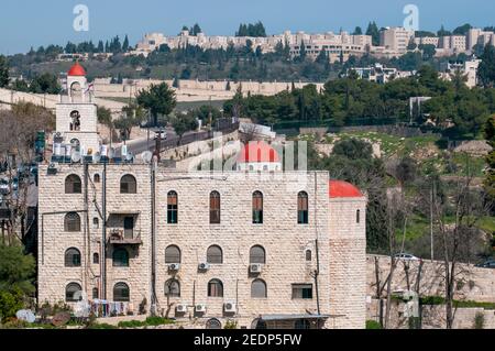 Israel, Jerusalem, die griechisch-orthodoxe Kirche St. Stephen, oder die St. Stephen's Basilica, eine katholische Kirche, befindet sich im Kidron Valley oder King's Stockfoto