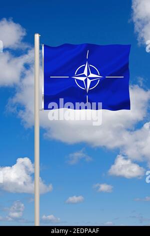 Die Flagge der NATO, Bundesrepublik Deutschland Stockfoto