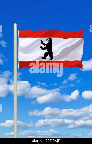 Flagge von Berlin, Deutschland, Berlin Stockfoto